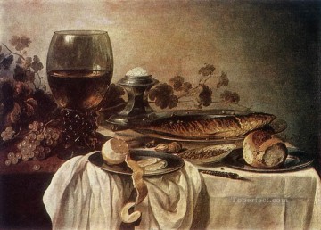 Pieza de desayuno bodegón Pieter Claesz Pinturas al óleo